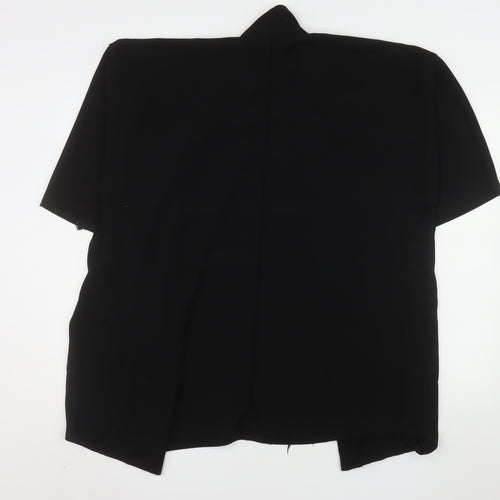 Topshop Women Black Size 12 Short Sleeve Blazer Jacket