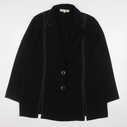 Claudia Stevens Women Black Long Blazer Size 24 Formal Jacket