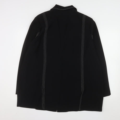 Claudia Stevens Women Black Long Blazer Size 24 Formal Jacket