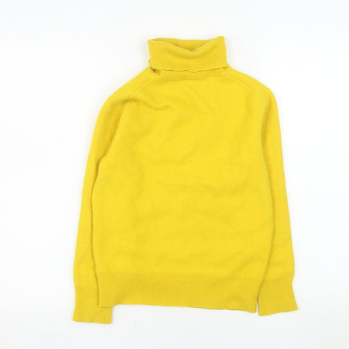 House of Bruar Women’s Yellow Roll Neck Cashmere Jumper Size 8
