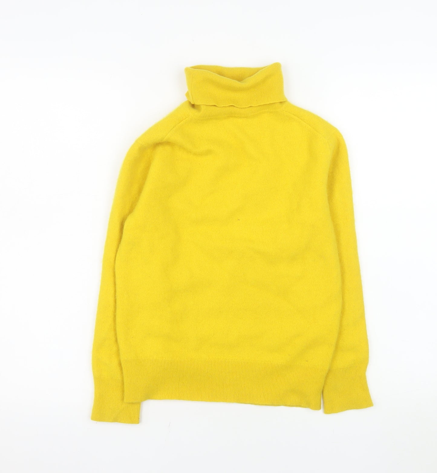 House of Bruar Women’s Yellow Roll Neck Cashmere Jumper Size 8
