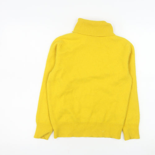 House of Bruar Women’s Yellow Roll Neck Cashmere Jumper Size 8