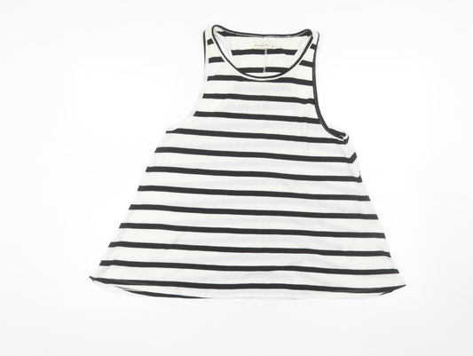 Abercrombie & Fitch Women's Black Striped Tank Top L
