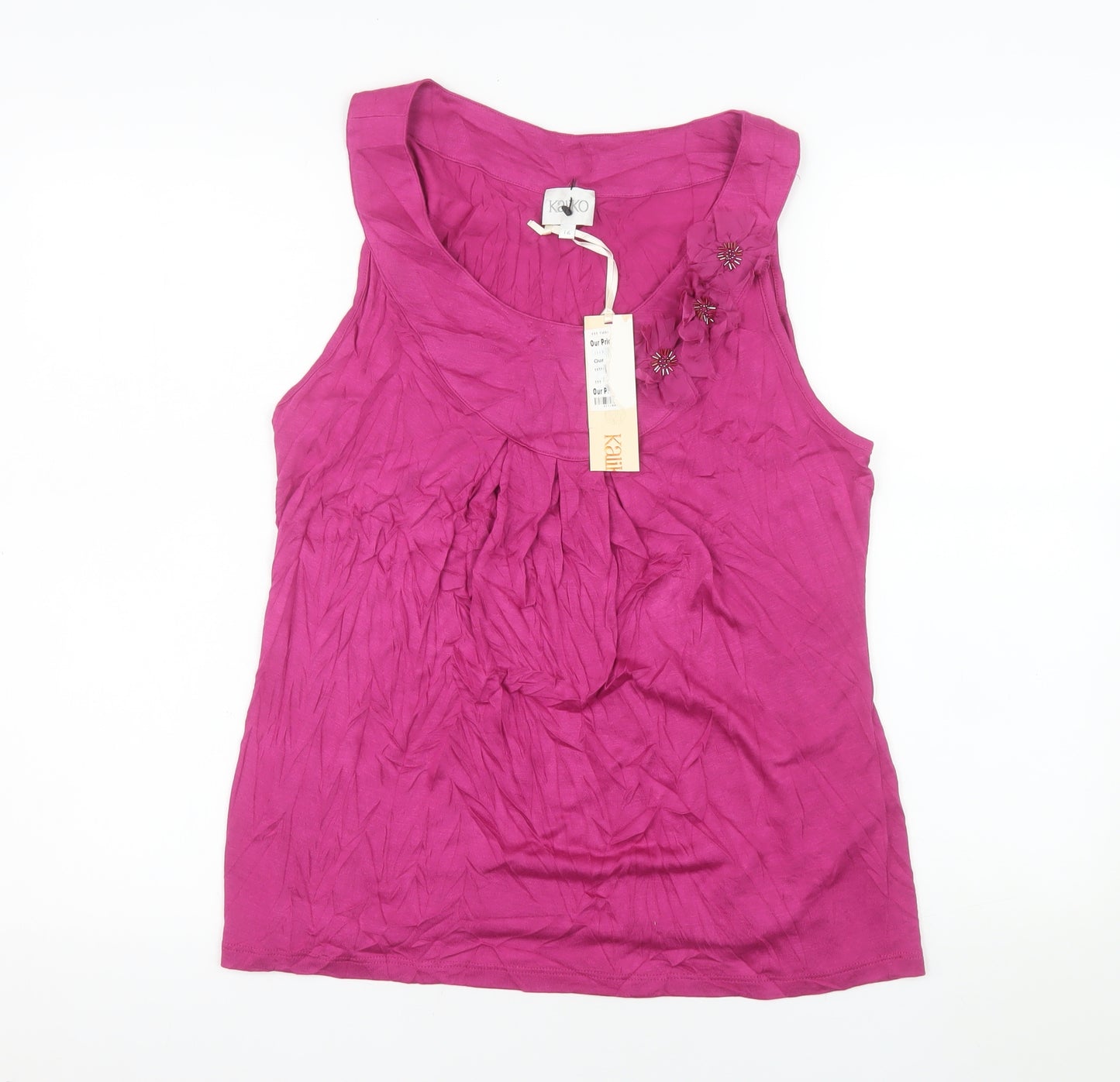 Kaliko Womens Pink Sleeveless Modal Tunic Blouse Size 16