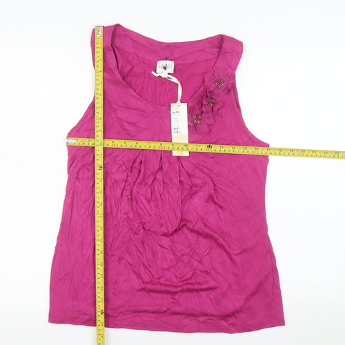 Kaliko Womens Pink Sleeveless Modal Tunic Blouse Size 16