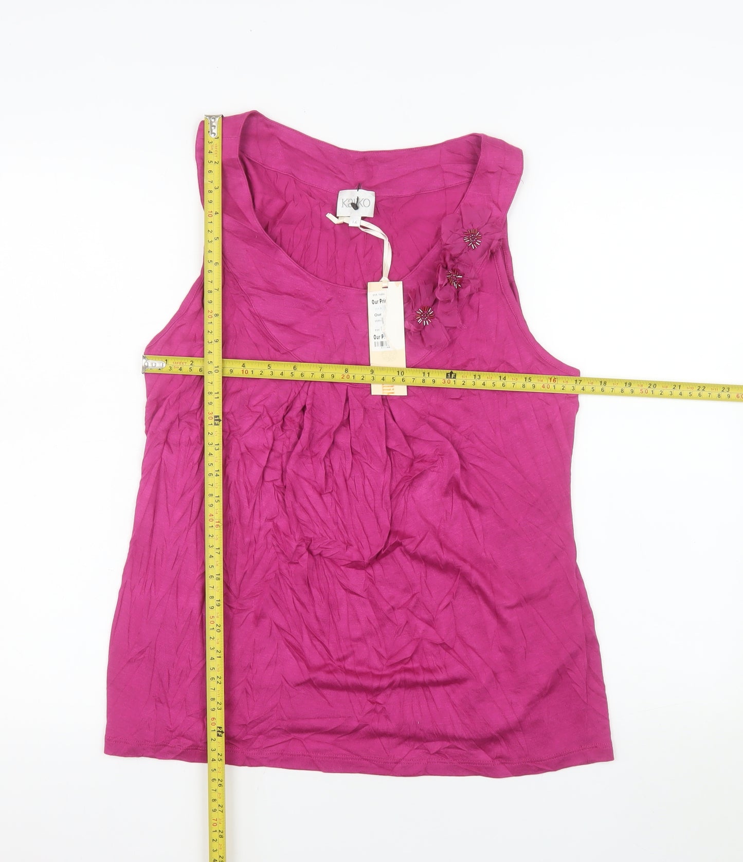 Kaliko Womens Pink Sleeveless Modal Tunic Blouse Size 16