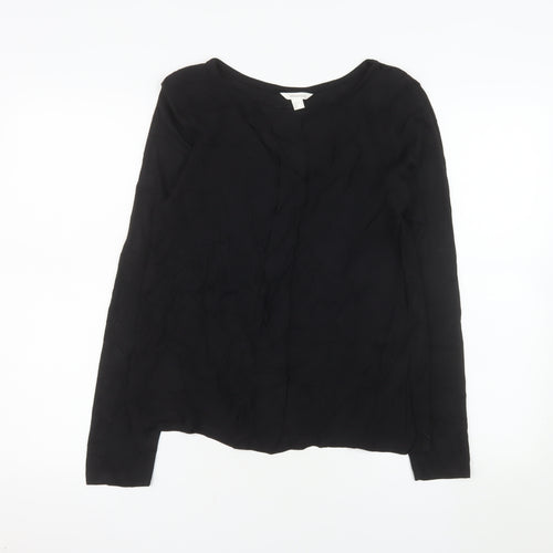 Springfield Womens Black Long Sleeve Viscose Blouse Size 10