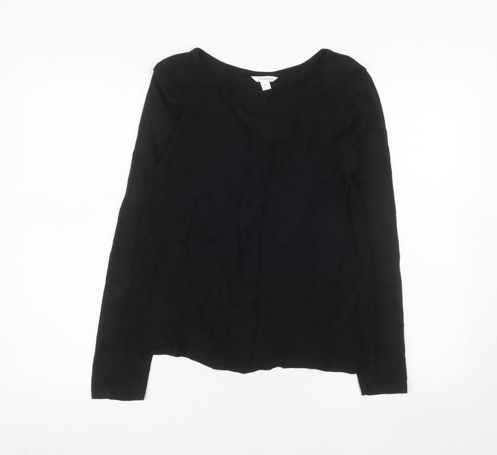 Springfield Womens Black Long Sleeve Viscose Blouse Size 10