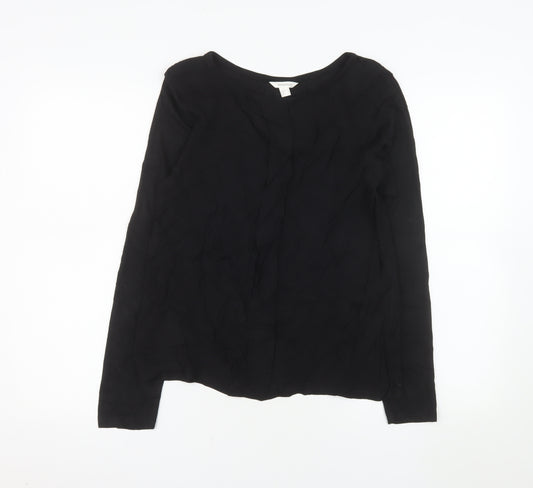 Springfield Womens Black Long Sleeve Viscose Blouse Size 10
