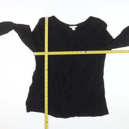 Springfield Womens Black Long Sleeve Viscose Blouse Size 10