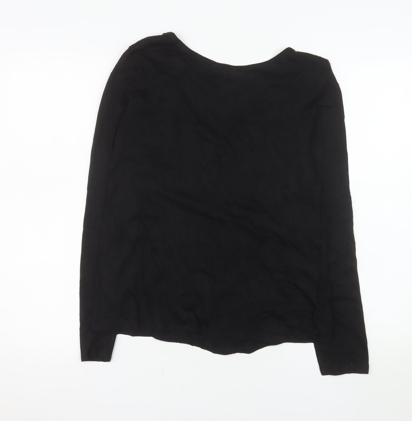 Springfield Womens Black Long Sleeve Viscose Blouse Size 10