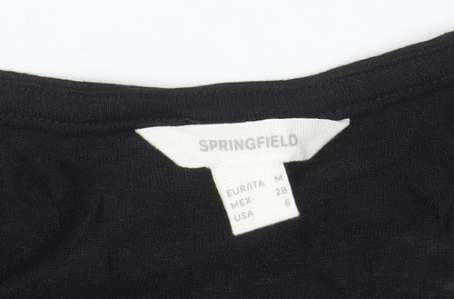 Springfield Womens Black Long Sleeve Viscose Blouse Size 10