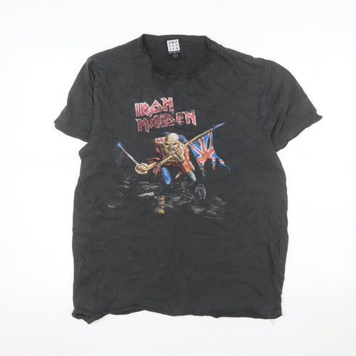 Amplified Men's Iron Maiden Black Graphic Rock T-Shirt Size L
