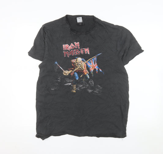 Amplified Men's Iron Maiden Black Graphic Rock T-Shirt Size L