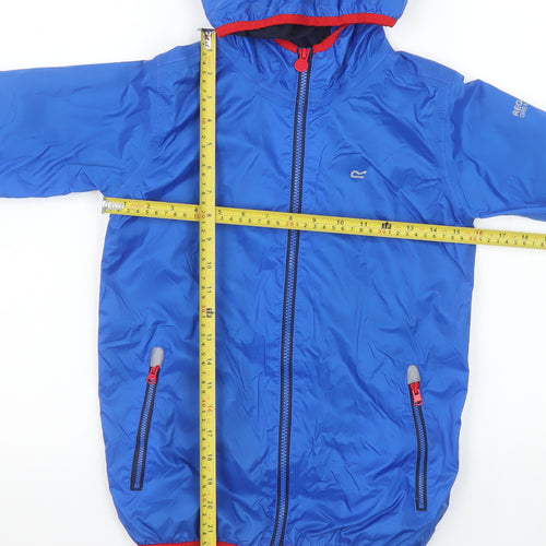 Regatta Boys Blue Hooded Windbreaker Jacket 9-10 Years Water Resistant
