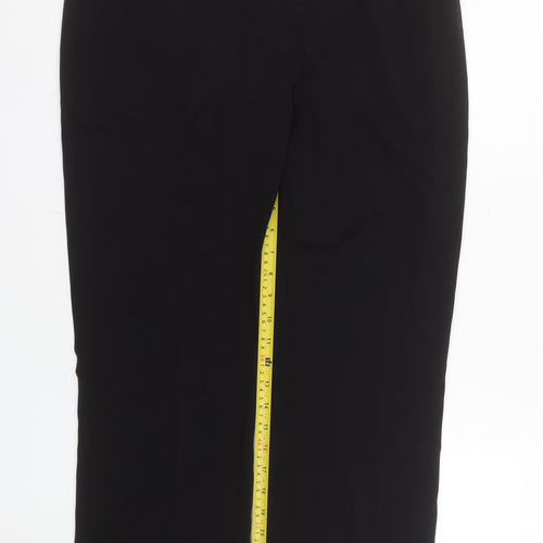 Marks and Spencer Women Black Size 14 Dress Pants Stretch Straight Trousers