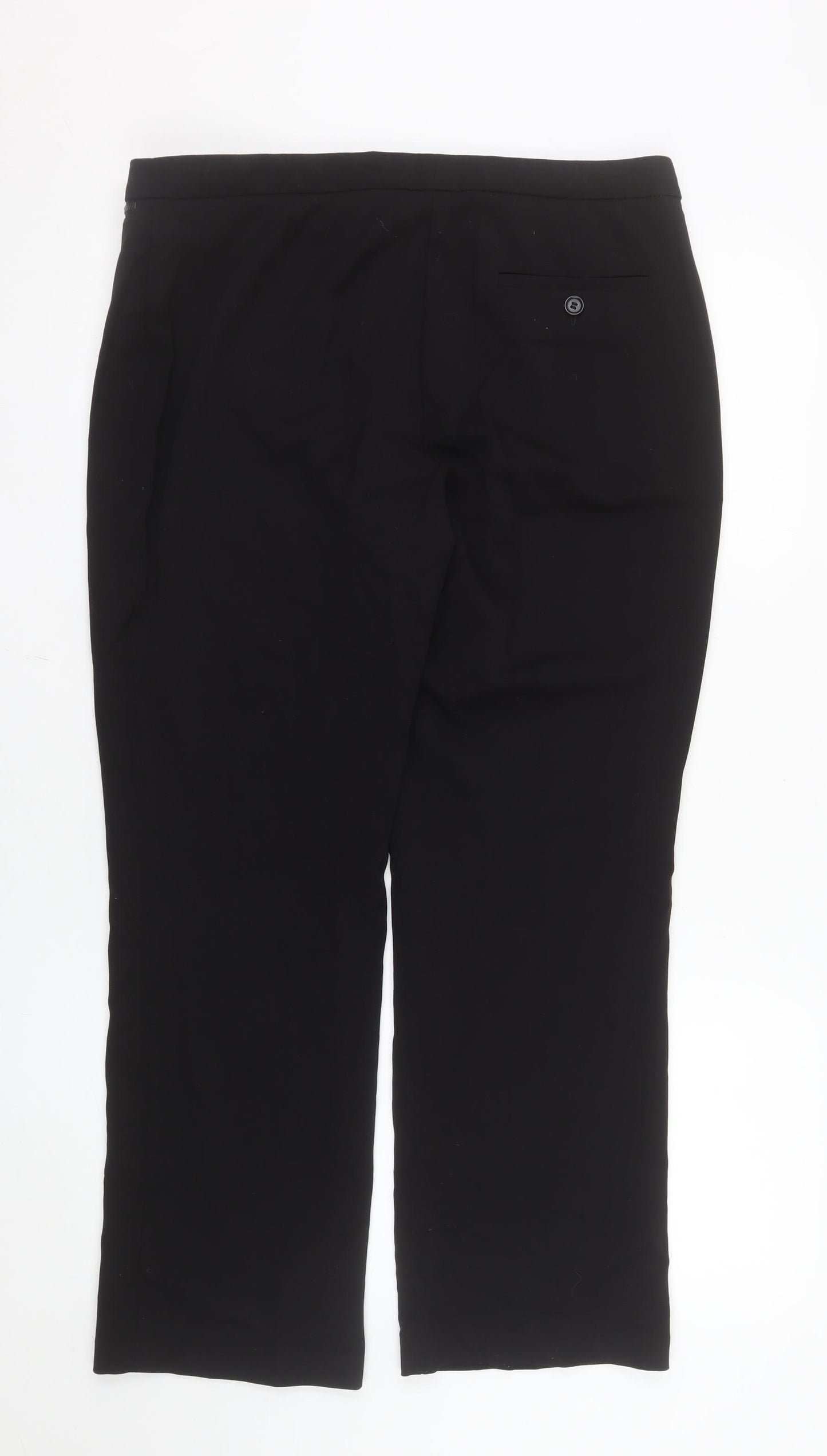 Marks and Spencer Women Black Size 14 Dress Pants Stretch Straight Trousers