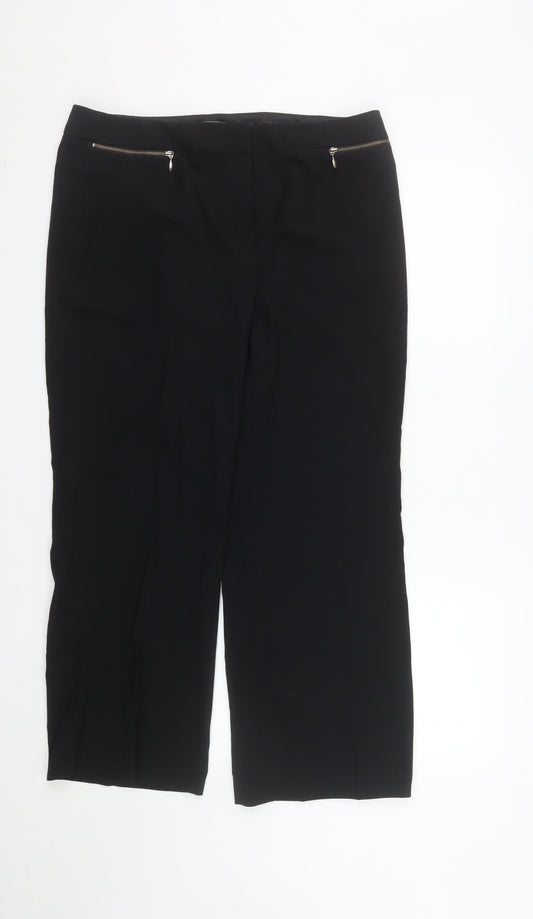 Marks and Spencer Women's Black Size 14 Short Stretch Trousers