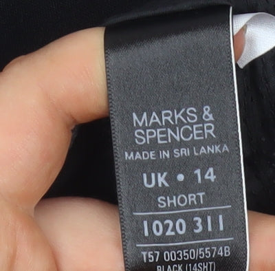 Marks and Spencer Women's Black Size 14 Short Stretch Trousers