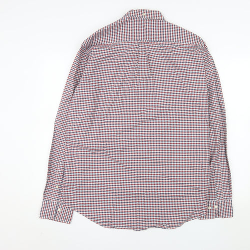 GANT Men's Multicoloured Check Button-Down Long Sleeve Cotton Shirt L