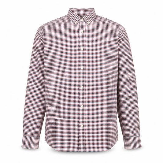Front view of GANT Men's Multicoloured Check Button-Down Long Sleeve Cotton Shirt L