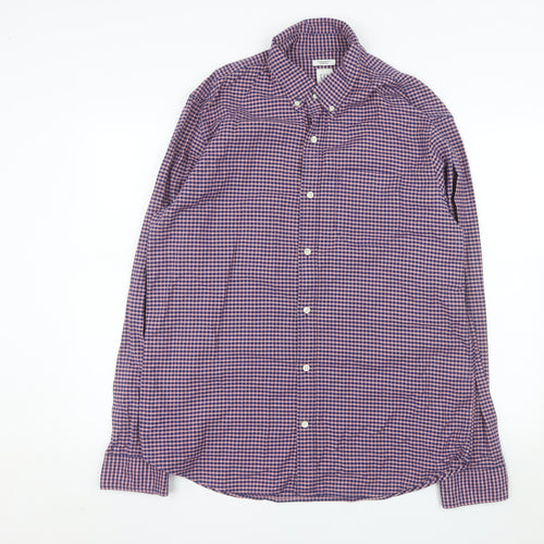 GAP Men’s Multicoloured Check Long Sleeve Button-Down Shirt L