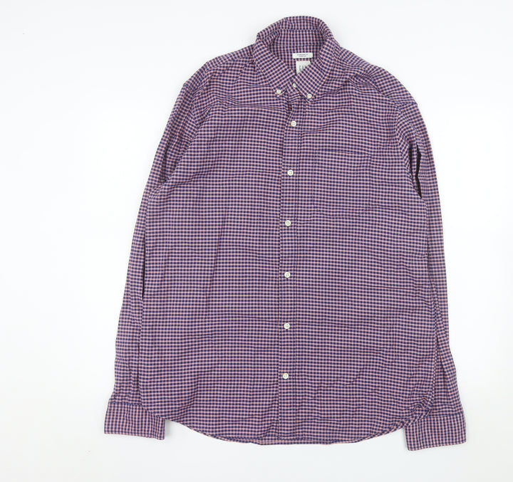 GAP Men’s Multicoloured Check Long Sleeve Button-Down Shirt L