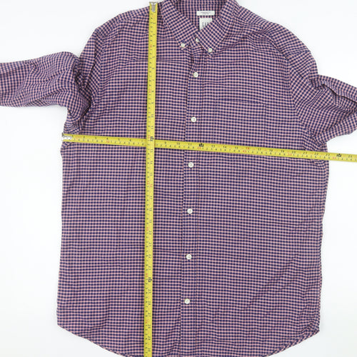 GAP Men’s Multicoloured Check Long Sleeve Button-Down Shirt L