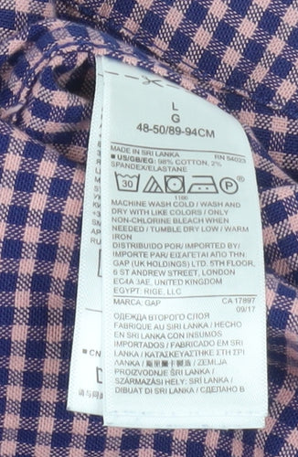 GAP Men’s Multicoloured Check Long Sleeve Button-Down Shirt L
