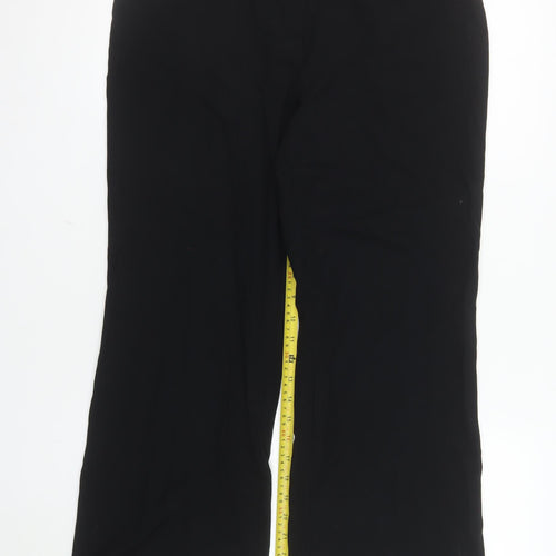 Marks and Spencer Women's Black Size 14 Short Straight Stretch Trousers