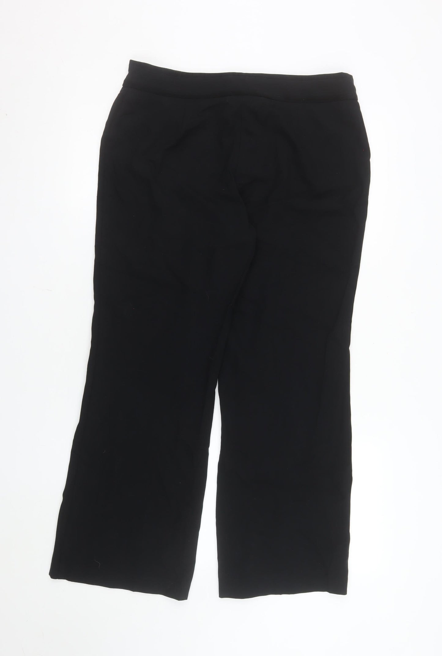 Marks and Spencer Women's Black Size 14 Short Straight Stretch Trousers