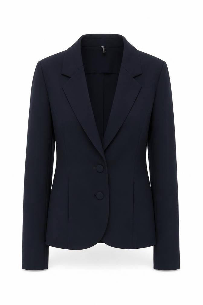 Front view of Freequent Women's Blue Tailored Blazer Jacket, size M
