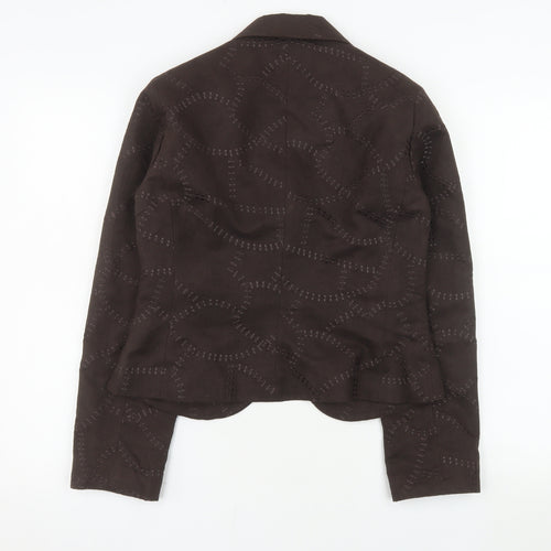 Yen Collection Women Brown Size 12 Single-Breasted Blazer Jacket