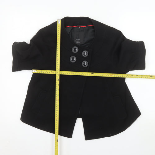 Betty Jackson Black Women's Black Size 14 Short Sleeve Double-Breasted Blazer