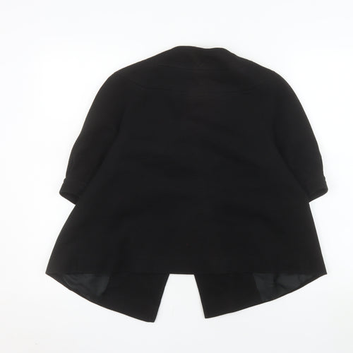 Betty Jackson Black Women's Black Size 14 Short Sleeve Double-Breasted Blazer