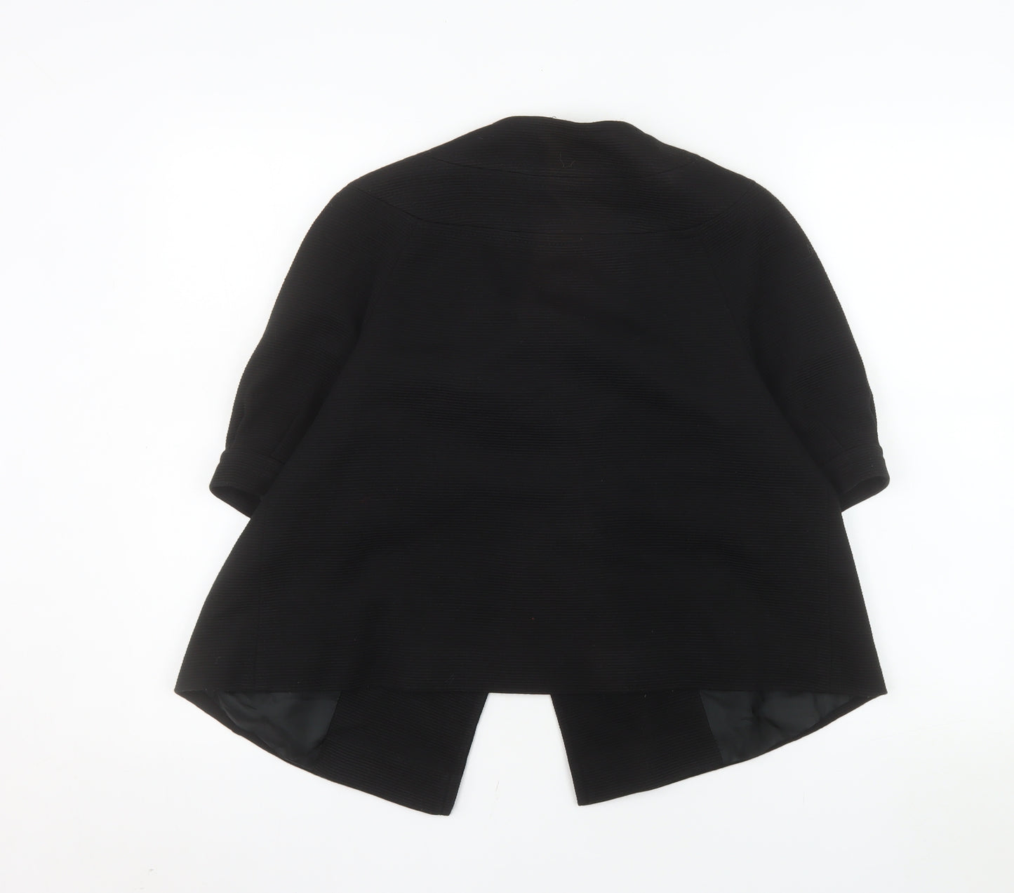 Betty Jackson Black Women's Black Size 14 Short Sleeve Double-Breasted Blazer
