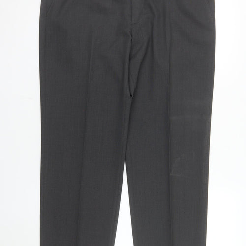 Marks and Spencer Men's Grey Regular Fit Dress Trousers 36W 29L