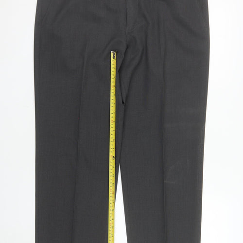 Marks and Spencer Men's Grey Regular Fit Dress Trousers 36W 29L