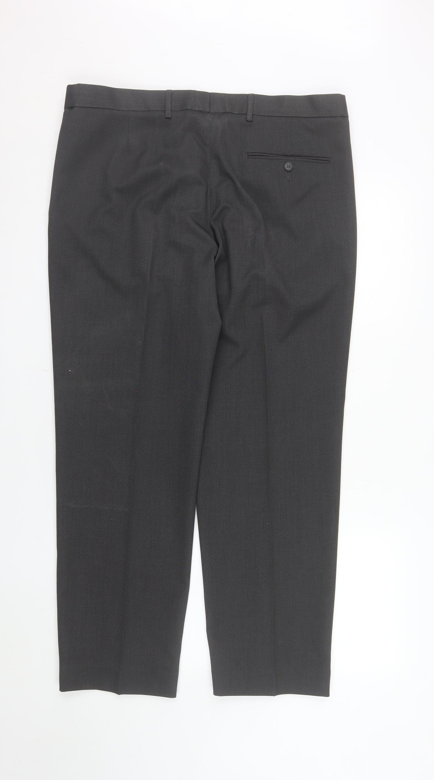 Marks and Spencer Men's Grey Regular Fit Dress Trousers 36W 29L