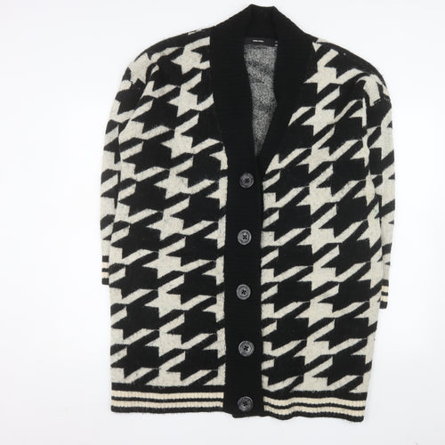 Vero Moda Women’s Black & White Houndstooth Cardigan L Knit