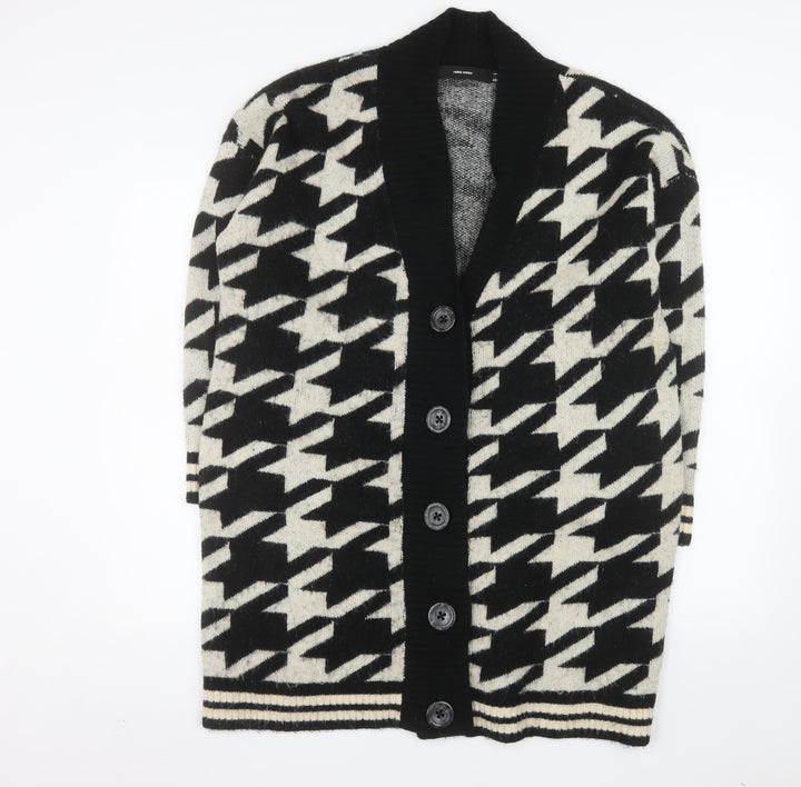 Vero Moda Women’s Black & White Houndstooth Cardigan L Knit
