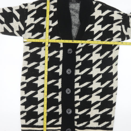 Vero Moda Women’s Black & White Houndstooth Cardigan L Knit