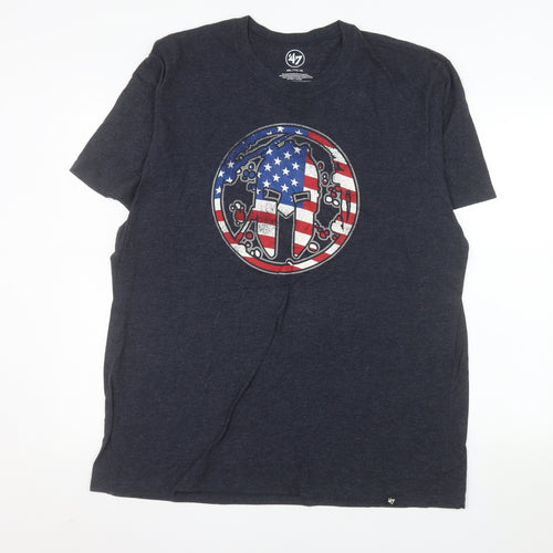 47 Brand Men's Navy Blue 2XL Patriotic Graphic Crew Neck T-Shirt