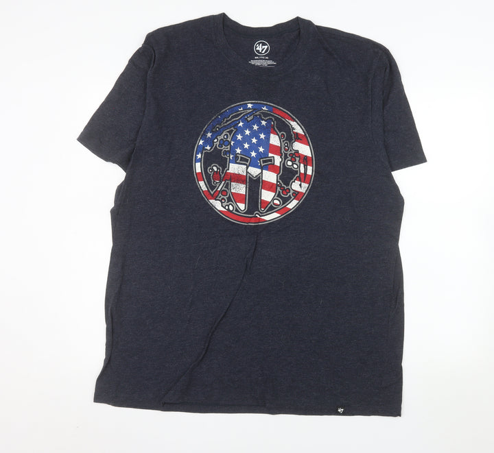 47 Brand Men's Navy Blue 2XL Patriotic Graphic Crew Neck T-Shirt