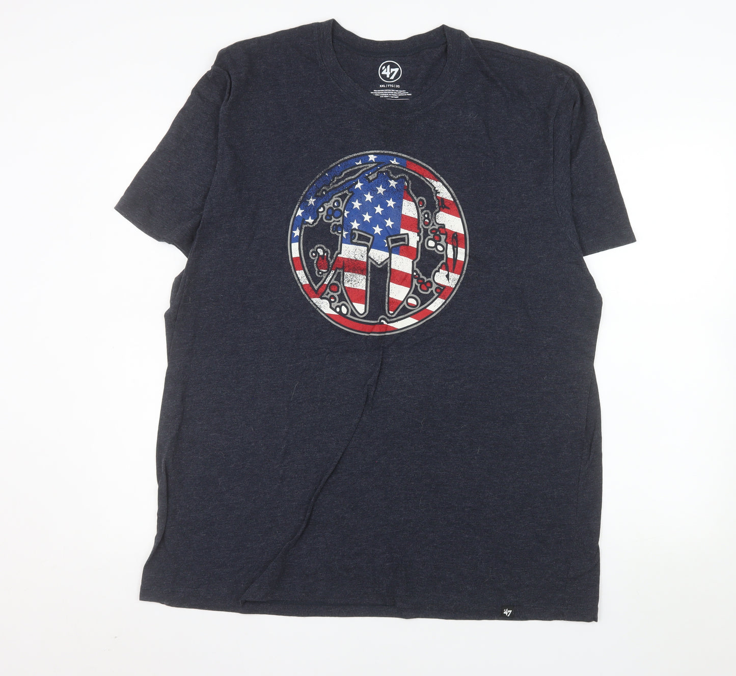 47 Brand Men's Navy Blue 2XL Patriotic Graphic Crew Neck T-Shirt