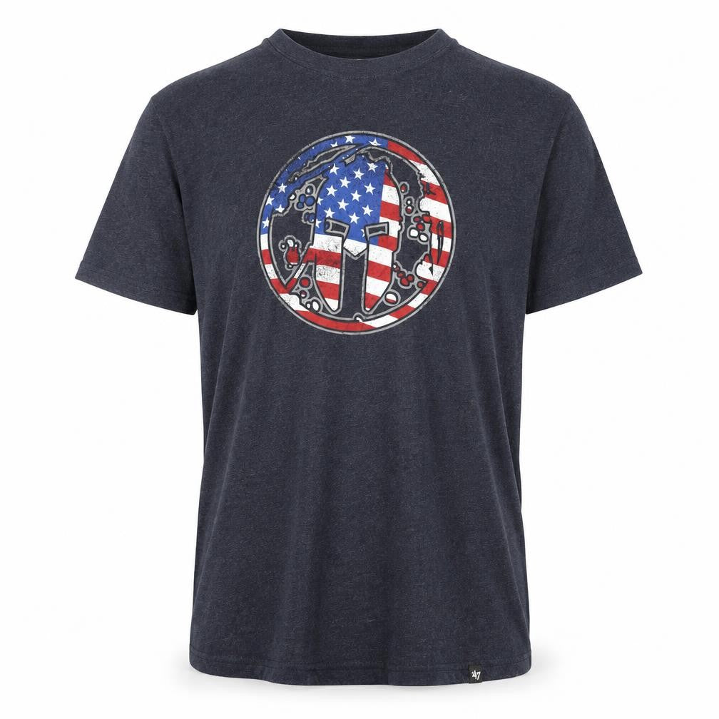 47 Brand Men's Navy Blue 2XL Patriotic Graphic Crew Neck T-Shirt