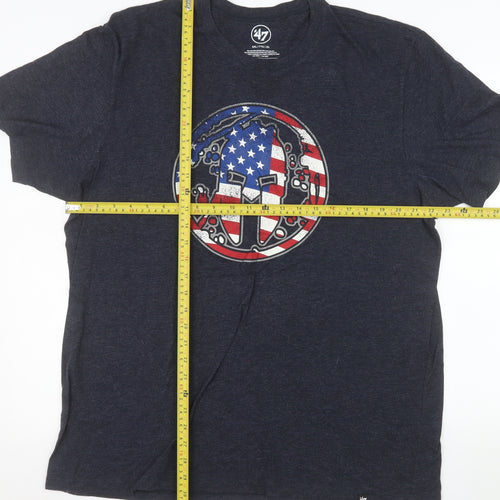 47 Brand Men's Navy Blue 2XL Patriotic Graphic Crew Neck T-Shirt