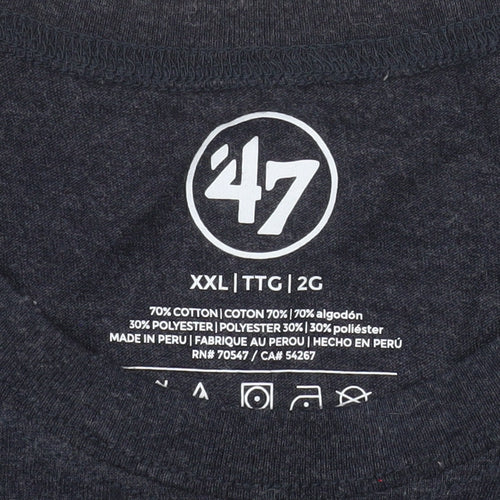 47 Brand Men's Navy Blue 2XL Patriotic Graphic Crew Neck T-Shirt