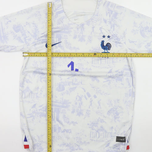 Nike Men's France FFF White Dri-Fit Short Sleeve Football T-Shirt Size S