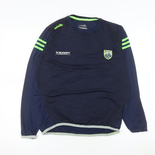 O'Neills Boys Blue Kerry GAA Long Sleeve Pullover Training Top Age 13